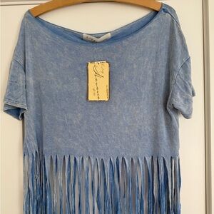 Blue Fringe T-Shirt